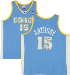 Carmelo Anthony Denver Nuggets Autographed Light Blue Mitchell & Ness 2003-2004 Swingman Jersey with "NBA Top 75" Inscription - Fanatics Authentic Certified