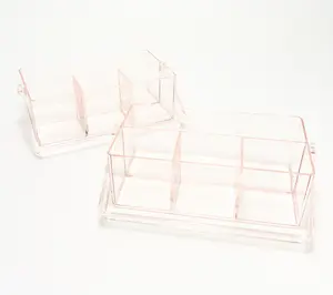 c e ll a Set of 2 Clear Caddies with Dividers