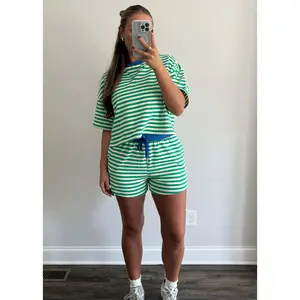 Grace Striped Lounge Top & Shorts Set