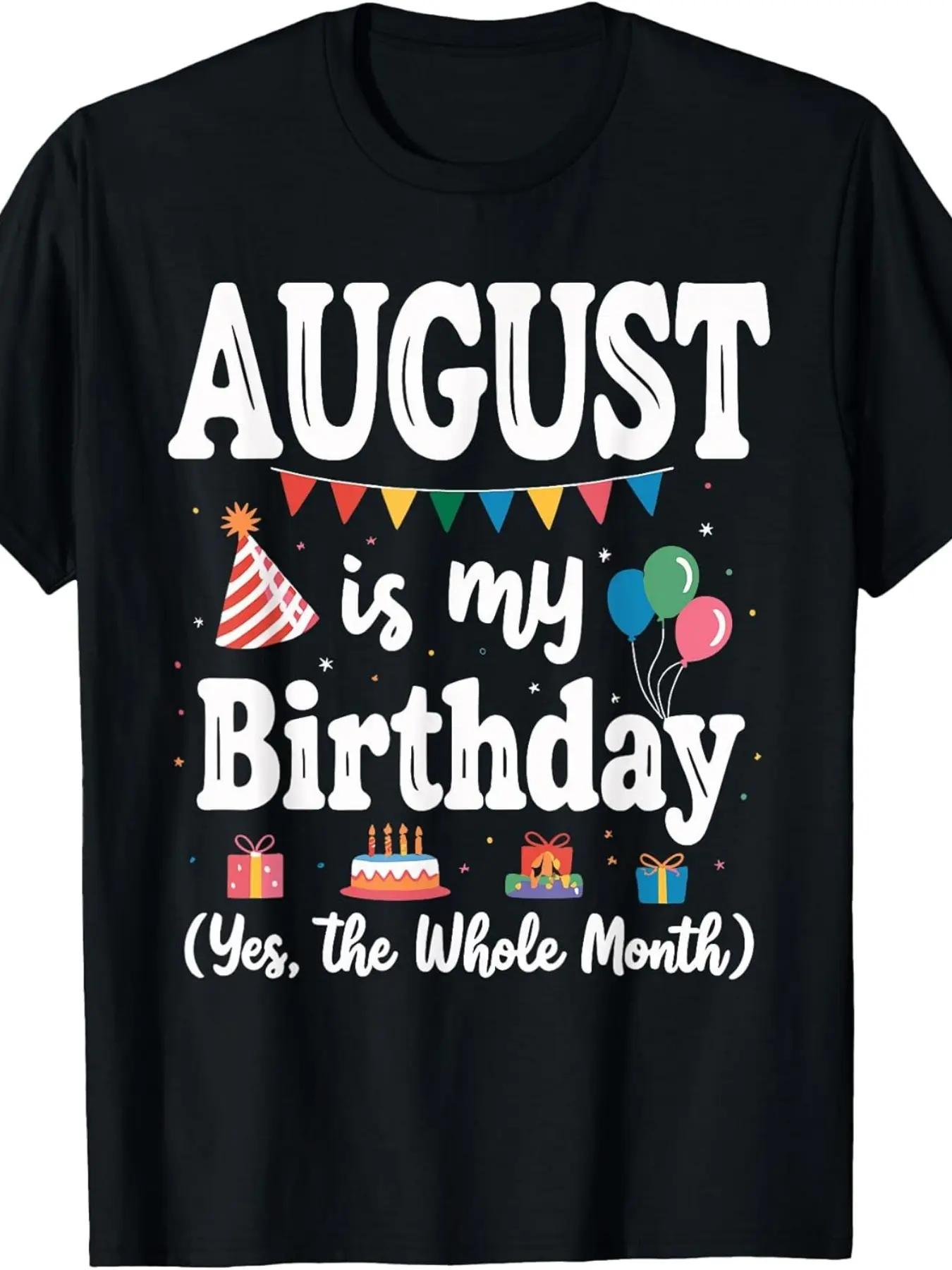 Men's Round Neck Short-Sleeve Comfortable Breathable Retro August Birthday Crewneck T-Shirt, Funny Graphic Casual Top for August-Born Gifts, Summer Party Wear