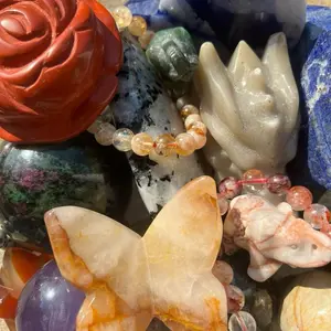 Assorted Natural Crystal Set: Fixed Quantity, Mixed Shapes and Materials