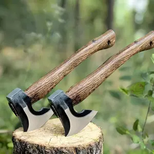 1pc Logging Camping Axe, Wood Axe, Carbon Steel Heat-Treated Jungle Axe - Hand Forged Camping Axe for Chopping Wood, Outdoor, Garden, Gardening, Shelter. Survival Tool Survival Equipment Set Survival Gear