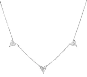 Diamonqiue x Jennifer Miller 3 Heart Dangle Necklace, Sterling