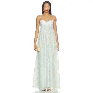 Katie May Effie Gown in Sky Floral