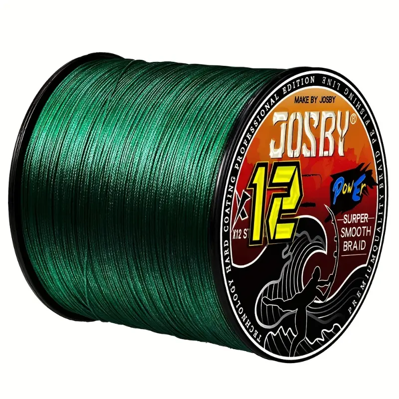 X12 Braided Polyethylene Fishing Line, Super Strong 25-120LB, 300m/328yds Long Cast, Green, Saltwater & Boat Fishing Tackle
