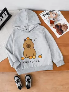 Boys' Hooded Sweatshirt, Long Sleeve Pullover, Ideal Gift for Birthdays & Christmas, Soft Fabric, Casual Style