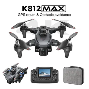 CJC K812 MAX Drone with GPS Intelligent Return-to-Home Function Brushless Motors Dual Cameras Obstacle Avoidance Dual Batteries Remote Control with Screen Wi-Fi/5G Transmission for Adults and Beginners stable hover