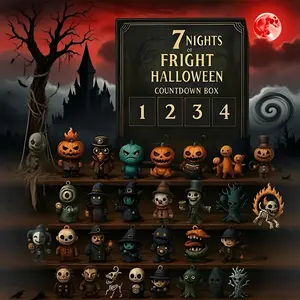 Halloween Advent Calendar 2026-7 Nights of Fright with Collectible Horror Figurines, Spooky Decor & Hanging Charms | Countdown Calendar Gift Box for Kids Adults Teens(7 & 15)