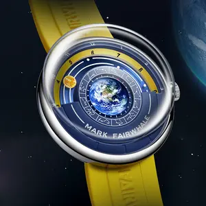Round Earth Series watch — unisex ultra‑thin wristwatch with a sun/moon/stars dial; waterproof, luminous, includes packaging; suitable for parties and travel.