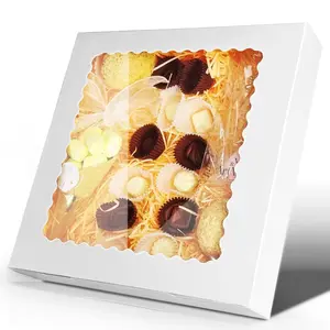 15-Pack Auto-Popup Bakery Boxes with Window White Food-Safe Pastry Boxes for Cakes, Pies, Donuts & Muffins Disposable Bulk Packaging