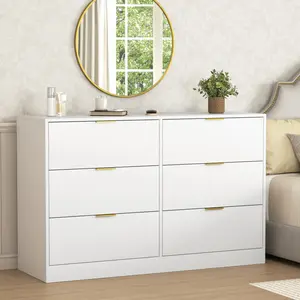 Modern 6-Drawer Dresser, Chest of Drawers for Bedroom, Living Room, Hallway, and Entryway, Large Storage Cabinet
