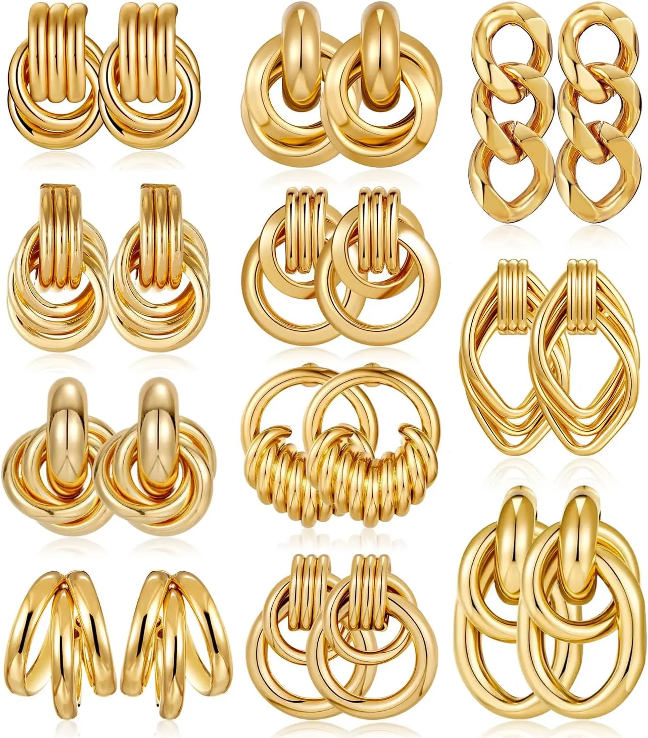 gold earrings, dangle, very sturdy