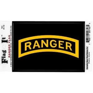 Flag It Ranger Sticker 2.5" x 4" U.S. Vinyl Car Decal Yellow on Black Design