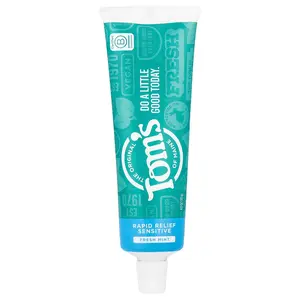 Tom's of Maine Rapid Relief Sensitive Toothpaste, Fluoride-Free, Fresh Mint, 4 oz (113 g)