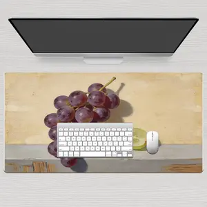 Premium Purple Grapes And Green Grapes Slice Still Life Illustration High Quality Mouse Pad Modern Office Gaming Comfort Experience Non Slip Durable For Daily Work And Play  40*80 Size.