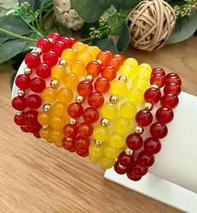 Autumn Glass Beaded Bracelet: 14k Gold-Filled Spacers, Handmade in USA
