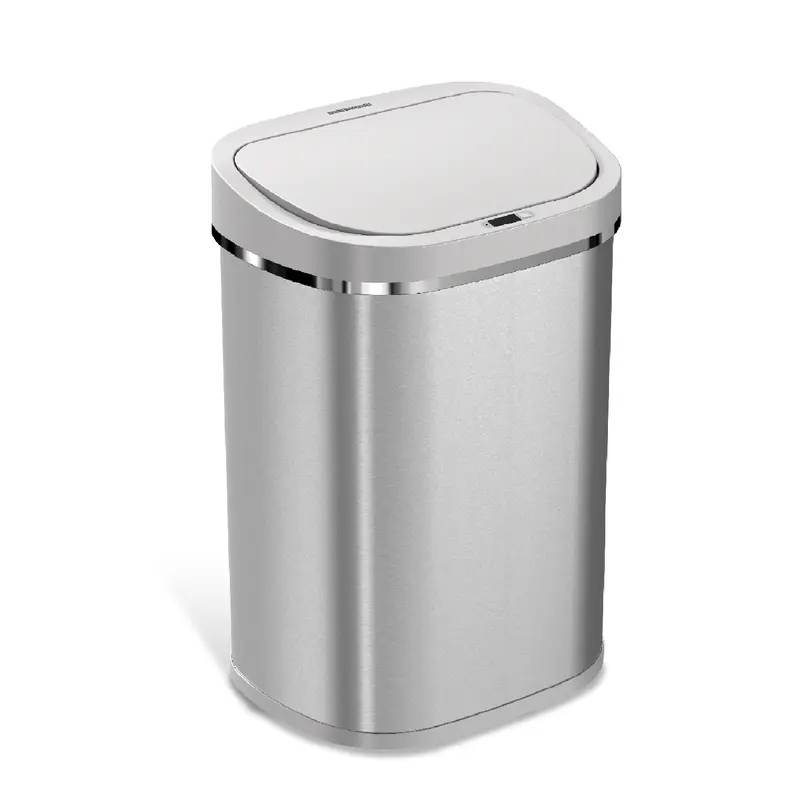 NINESTARS Motion Sensor Trash Can, Multiple Size Small to X Large, 21 Gallon and 13 Gallon, Automatic Touchless Infrared Motion Sensor Trash Can, Heavy Duty Stainless Steel