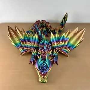 3D Printed Articulated Rose wing Dragon, Cinderwing3D, Rainbow |SEEN ON TIKTOK| Decor Gift Lover