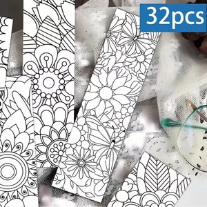 32 Piece Mandala Bookmark Set, Love Books Gift Bookmarks, Floral Coloring Bookmarks, Unique Abstract DIY Page Markers, Book Accessories
