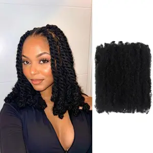 Afro Kinkys Bulk Hair for Dreadlocks Extensions Repair  12 Inch 50g 4c Springy Afro Kinky-Curly Hair for Twist Braiding Mini Twists Crochet Hair Braids Locks  Black