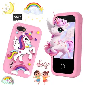 Kids Educational Smart Toy Phone ,Reading Buddy, 2.8" HD Dual Camera with 32G Card,12 Languages, Educational Games, Shockproof Silicone Case, Long Lasting Battery, Top New Year Gift for Toddlers