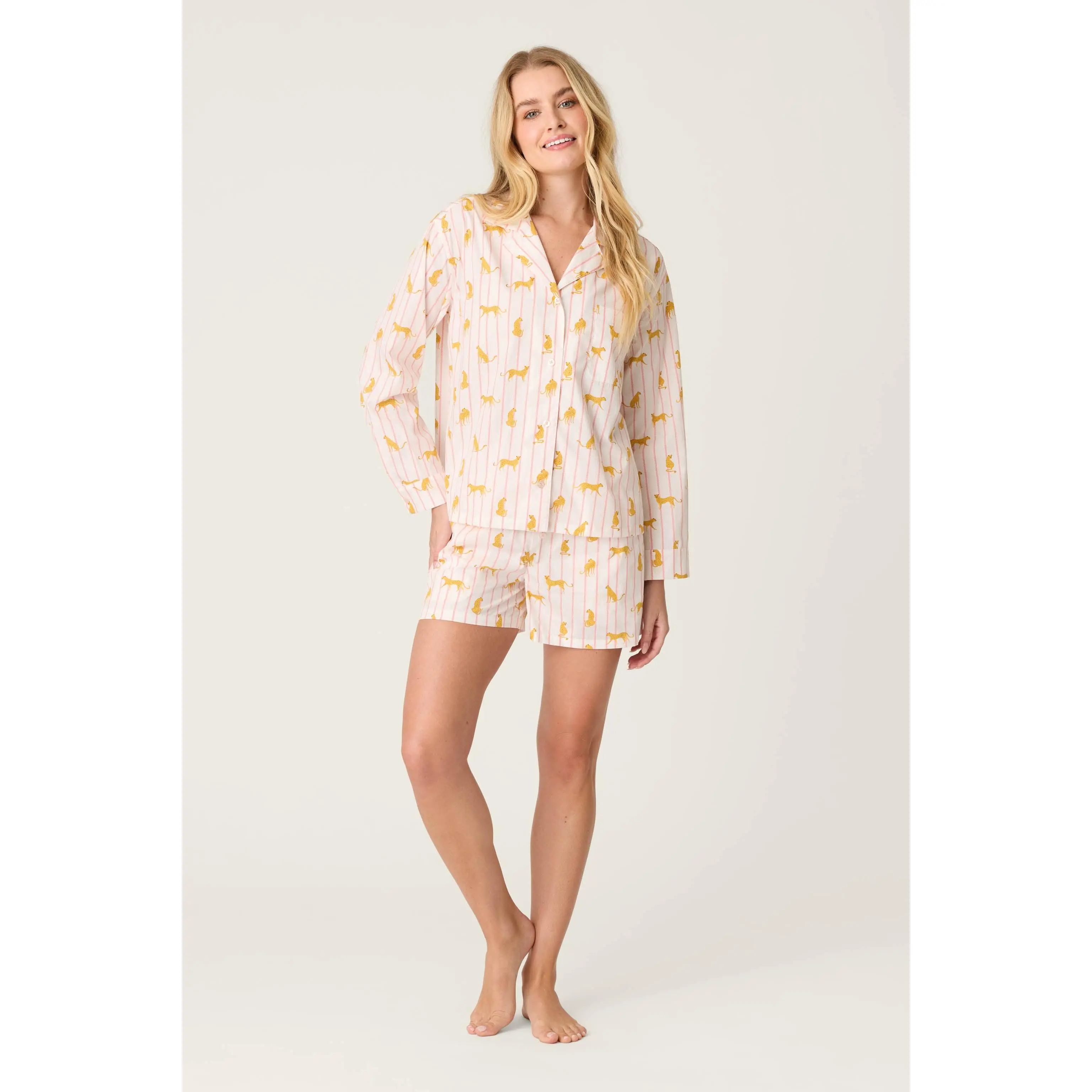 Afterparty Poplin Cheetah Charm Short PJ Set