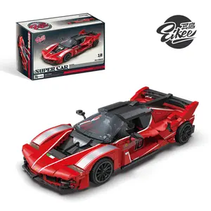 Eikee  1:10 Scale 1047pcs Moderate Difficulty Building Blocks Sports Car Model, Molded Windshield And Wheel Hub Caps, Full UV Transfer Stickers for Exquisite Texture, Butterfly Doors Double-Side Opening, 12.6inch 1:10 Scale Sports Car, Desktop Collectible