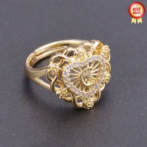 26 Letters Rose Heart Shaped Adjustable Ring for Women