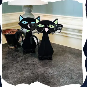 Black Atomic Cat Eyeglass or Sunglass holder