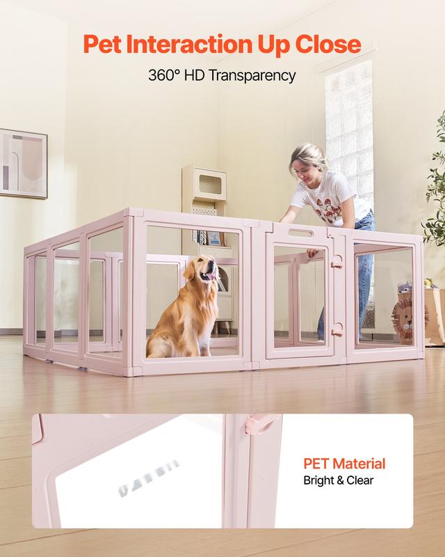 Dog Whelping Box With Window Transparent Playpen For X-Large Dogs 60x59x23 Inches Durable Steel Frame Safe Non-Toxic Materials Anti-Chew Panels Easy Assembly Indoor Outdoor Use Portable Pet Pen Ideal For Puppies And Training