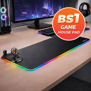 RGB Gaming Mouse Pad with 15W Magnetic Wireless Charger, Waterproof Extended Desk Mat for Keyboard & Mouse, Fast Charging Desk Pad for Office, Home & Gaming Setup