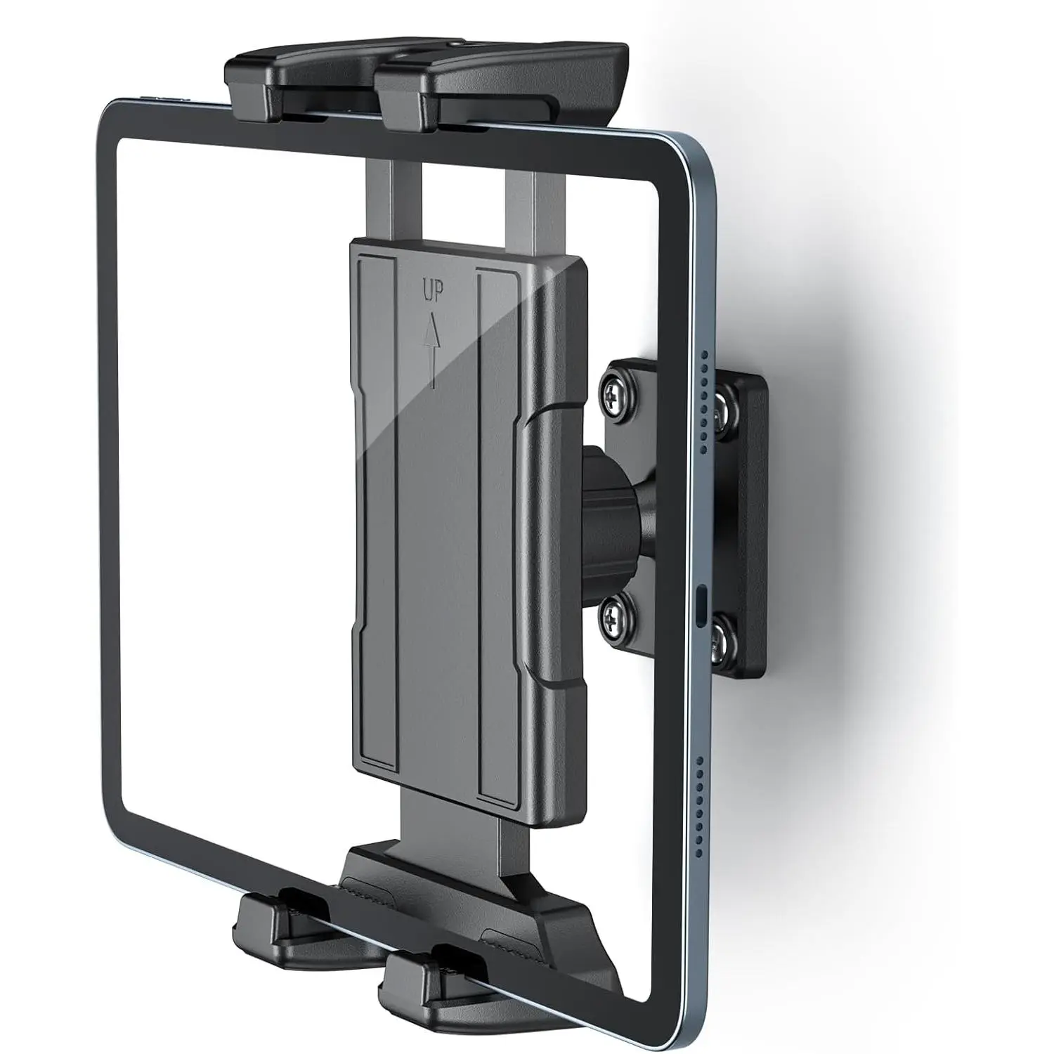 Wall Mounted Tablet Holder, 4.7-13 in 360° Rotatable Adjustable Accessory for Smartphone, eReader, iPad, iPhone, Fire, Kindle, Galaxy Tab, Switch, Drilled Screw Installation, Good Helper for Sports & Fitness, Tablet Stands & Bases Accessories