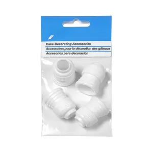 Standard Plastic Couplers, for Use Cake Decorating Tubes and Bags, Set of 4, 4 Count, White