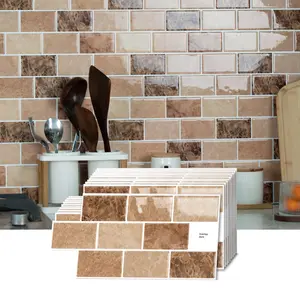 Premium Stick-On Kitchen Backsplash Tiles, 12x12 Inch Peel & Stick Self-Adhesive Wall Tiles, Tile Stickers, Marble Design, Set of 12/16/24/48 Pieces