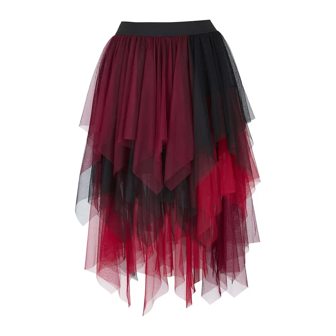 Tulle Skirt for Women Lace up Wedding Party Prom Tulle Skirt Renaissance Midi Skirt Asymmetrical High Low Fairy Skirt 7013-D1