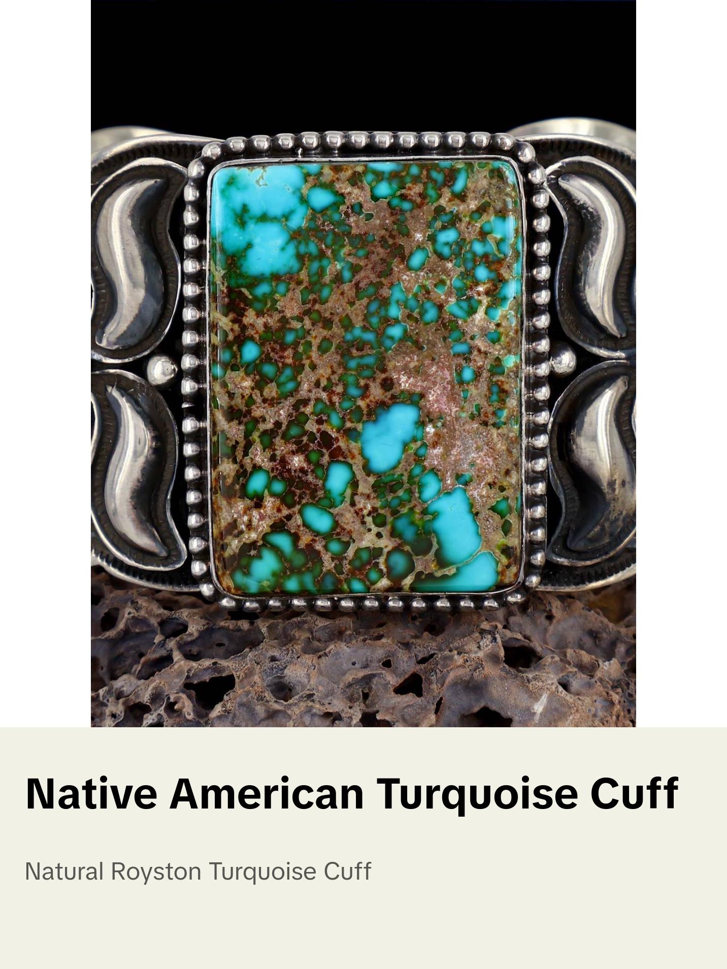 Native American Indian Jewelry Royston Turquoise Cuff Bracelet