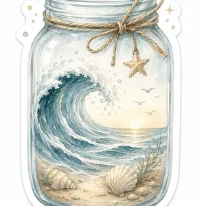 Mason Jar beach Sticker