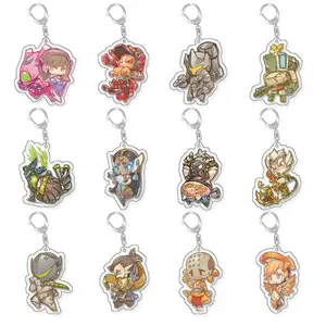 Overwatch Keychain – Reaper, Lucio, Junkrat, D.Va Characters, Anime Cosplay Charm Pendants, Gift for Fans