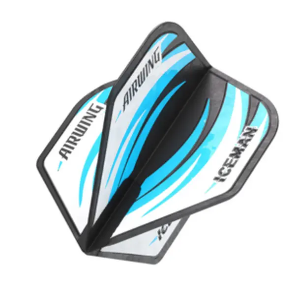 Harrows Gerwyn Price Airwing Dart Flights (Set of 3, Black & Blue) – Molded Plastic Darts Accessories, Lightweight Advanced Design, Intrinsic 90-Degree Stability Fins, Airwing Shape, Compatible with Most Shafts, Long-Term Performance