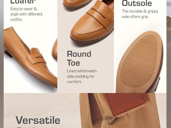 Round Toe Slip-on Penny Loafers