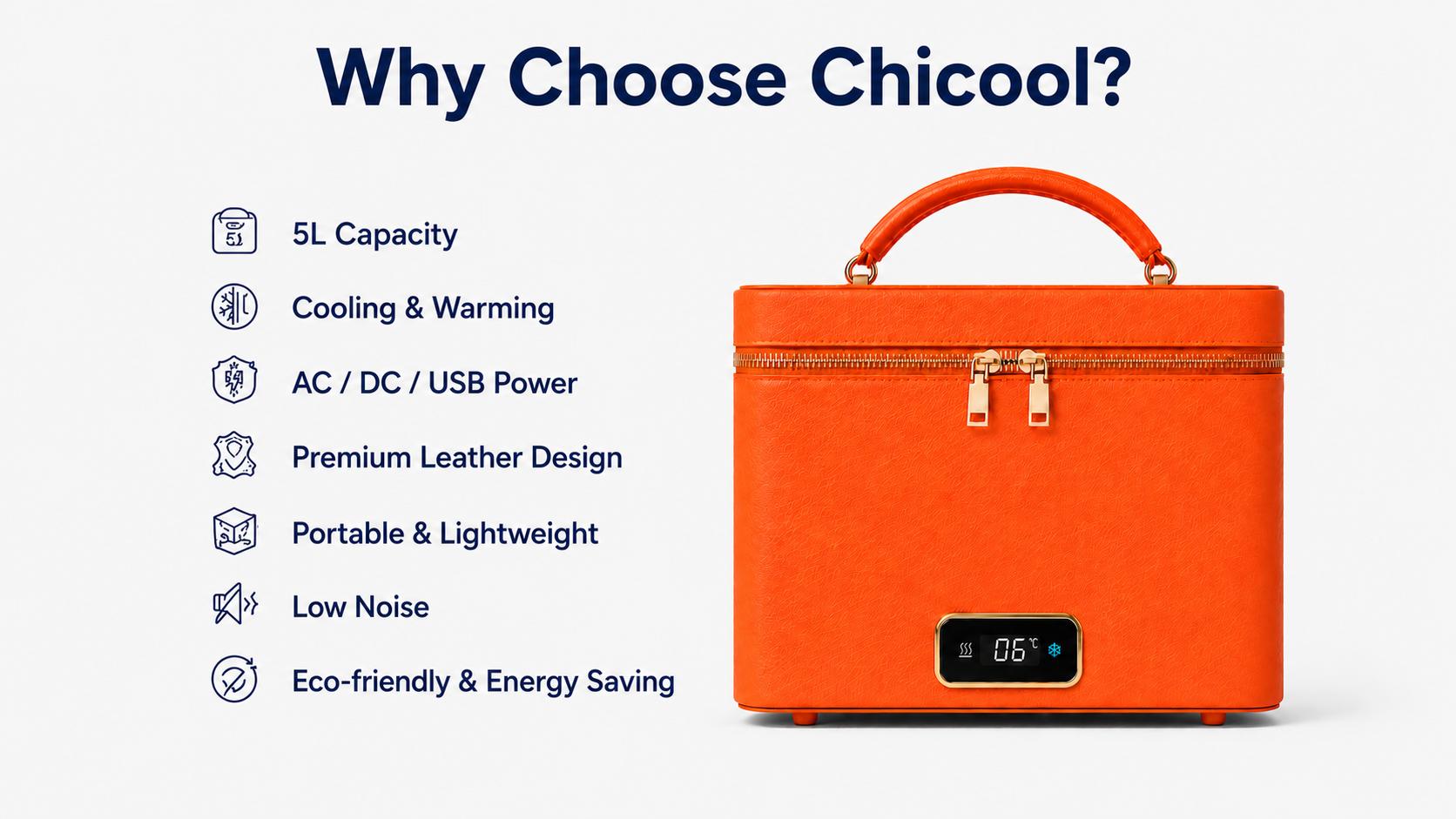 CHICOOL 5L Mini Fridge, Small Portable Cooler and Warmer with Quiet Operation, AC/DC/USB Powered for Skincare, Road Trips & Camping, Dual Temp., Rectangular, Semiconductor, Dual Mode, Cool/Warm CHICOOL 5L Mini Fridge, Small Portable Cooler and Warmer with Quiet Operation, AC/DC/USB Powered for Skincare, Road Trips & Camping, Dual Temp., Rectangular, Semiconductor, Dual Mode, Cool/Warm