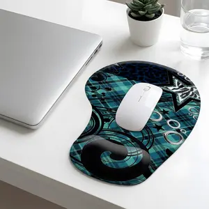 Y2K Teal Star Mouse Pad with Wrist Support, Non-Slip Ergonomic Mousepad for Laptop, Computer, Office & Gaming, Soft Comfortable Wrist Rest Pad, Grunge Aesthetic Desk Accessories for Teens