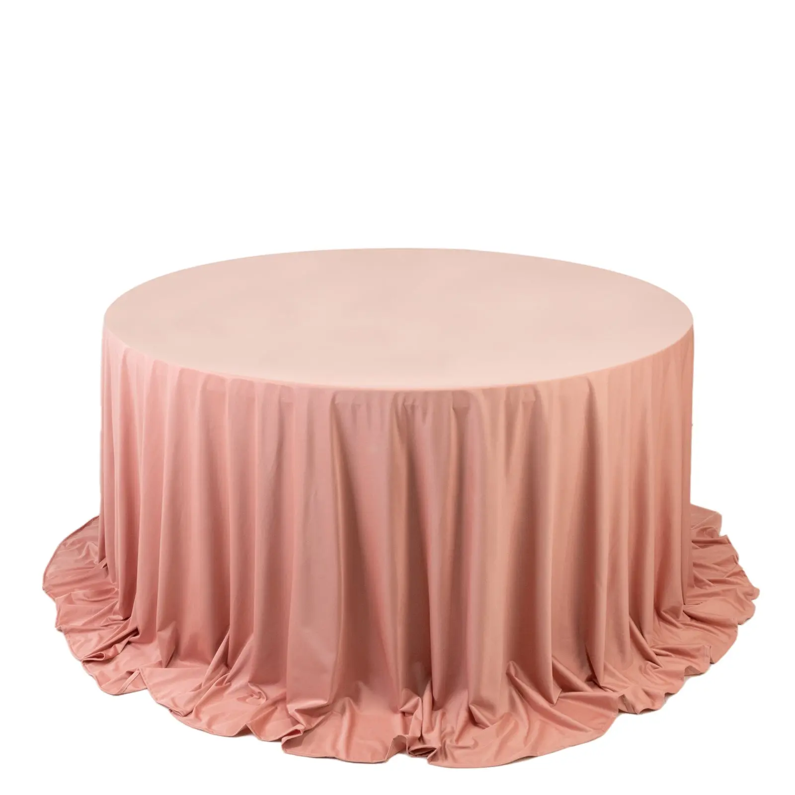 Scuba Round 132" Dusty Rose Large Outdoor Tablecloth - Wrinkle-Free, Stain-Resistant Seamless Cover for Outdoor Dining Tables, Patio Furniture, Large Outdoor Tablecloths