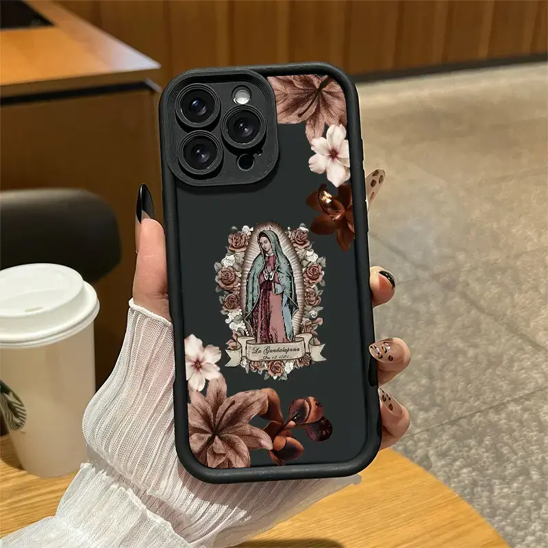 Virgen Guadalupe Floral Mixed Phone Case for iPhone and Samsung Galaxy Shockproof TPU Cover HNN-LC007