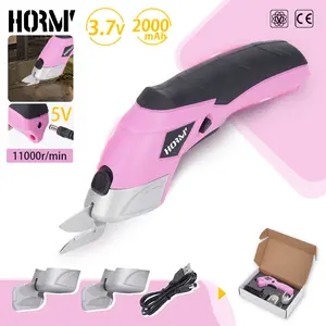 Hormy Cordless Electric Scissors 3.7V USB Rechargeable Sewing Portable Handmade Alloy Steel Pink Electric Scissors Gift For Cutting Fabric, Cardboard, Scrapbook, Carpet