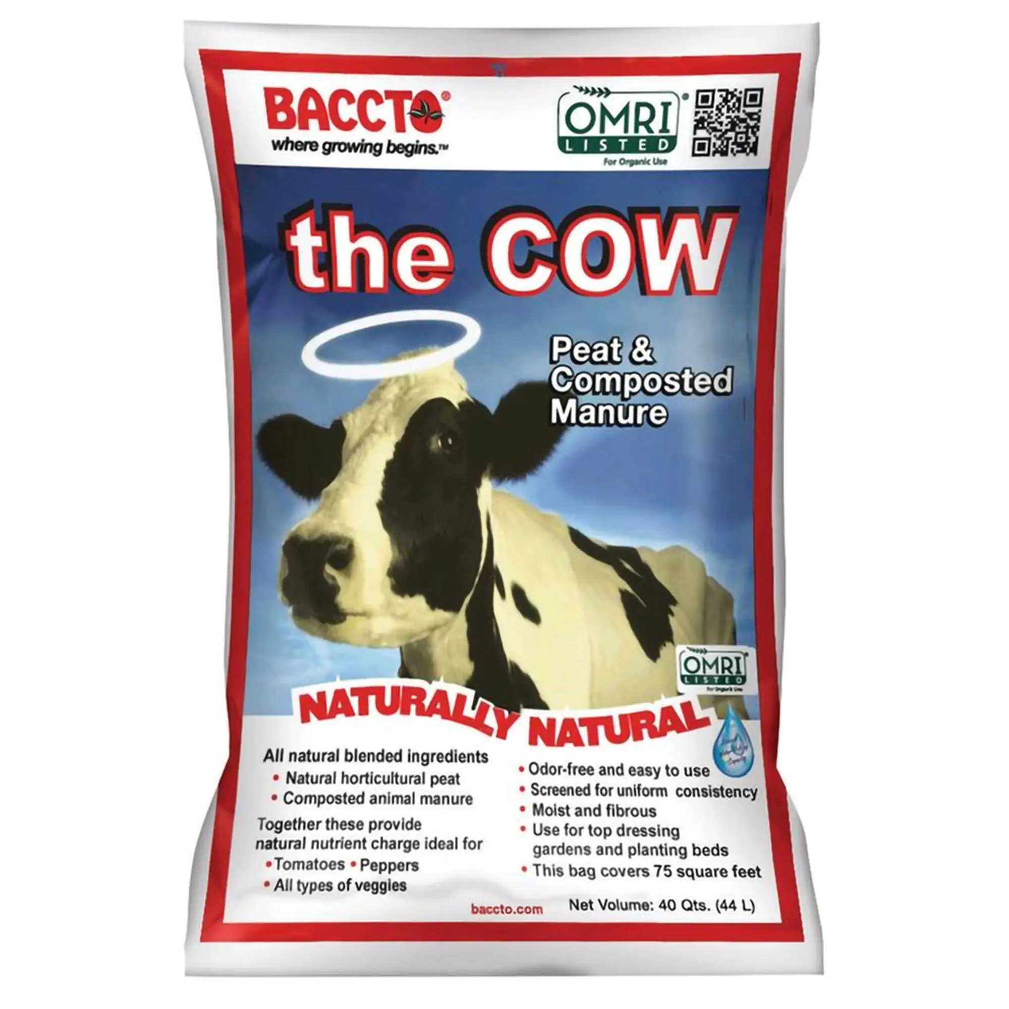 Michigan Peat Baccto Wholly Cow Horticulture Organic & Composted Manure, 40 Qt Michigan Peat Baccto Wholly Cow Horticulture Organic & Composted Manure, 40 Qt