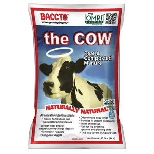 Michigan Peat Baccto Wholly Cow Horticulture Organic & Composted Manure, 40 Qt Michigan Peat Baccto Wholly Cow Horticulture Organic & Composted Manure, 40 Qt