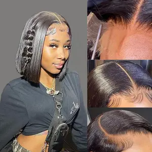 Karlami Hair Bob Wig Human Hair 150 Density Hair Lace Front 6x6 Closure Bob Wigs Human Hair Pre Plucked Straight Lace Front Wigs Human Hair Glueless Wigs Short For Black Women Bob Wig Human Hair bob wig black woman