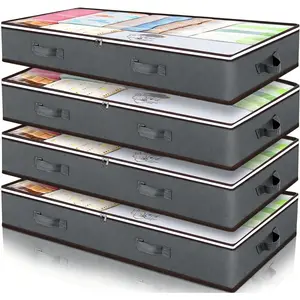 Under bed storage bags closet organizer and storage bog foldable under bed storage bag for blankets clothes quilts sweaters pillows Smooth Steel