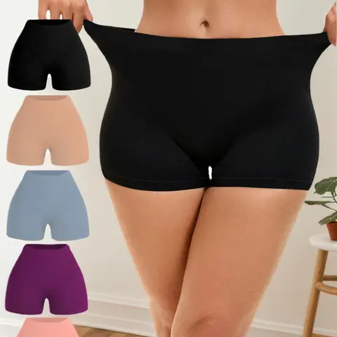 Women's Solid Stretch Seamless Boyshorts, Casual, Soft, Smooth & Comfy Stretchy Breathable Pantits for Daily Wear, Bottoms Underwear Pieces for All Seasons, Panty Comfy Panties